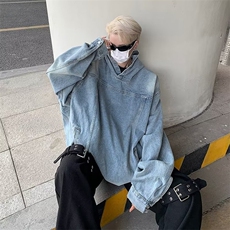 连帽牛仔卫衣美式秋季夹克新款男时尚潮外套N91P65，男装夹克，星座1116-2