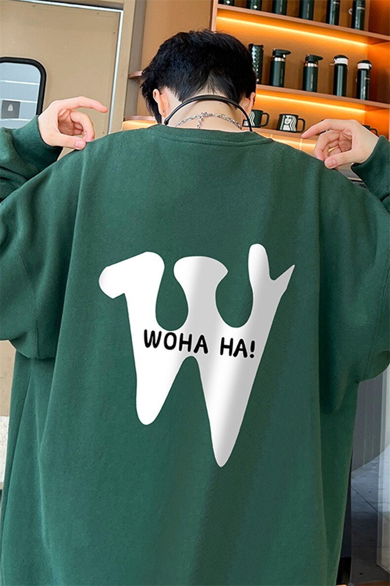 ！圆领卫衣港风长袖T恤男外套男WY126-P28,男装卫衣,电商B367