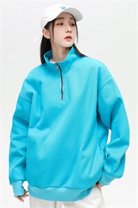 秋季新款基础纯色潮流宽松半高领休闲卫衣情侣款A305-EY-3617-P65图片