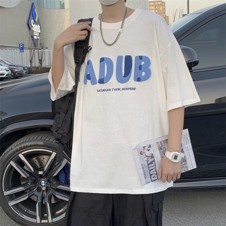 L潮牌设计师自制联名款ADUB字母百搭宽松圆领短袖t恤T834-P21,男装T恤,星座512-2