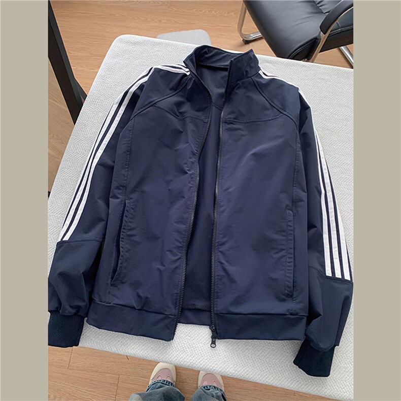 JK757-P50三条杠外套男女春秋季cleanfit短款立领夹克,男装夹克,星座1811B