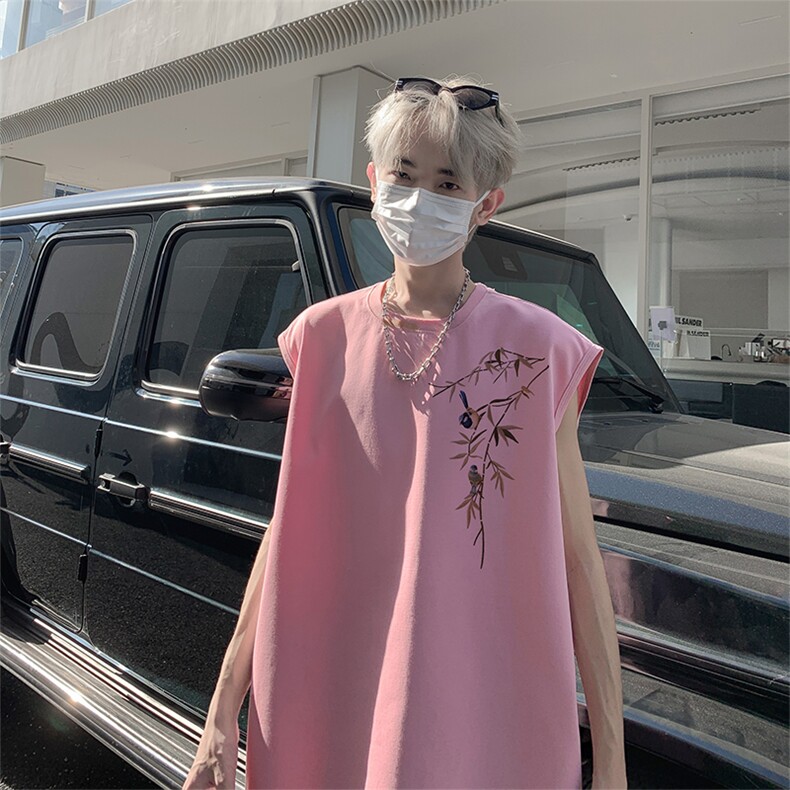 风直播抖音得物品质纯棉重磅250克无袖背心T恤T2515P25控39,男装背心/马甲,电商C408-1(原B339-1)