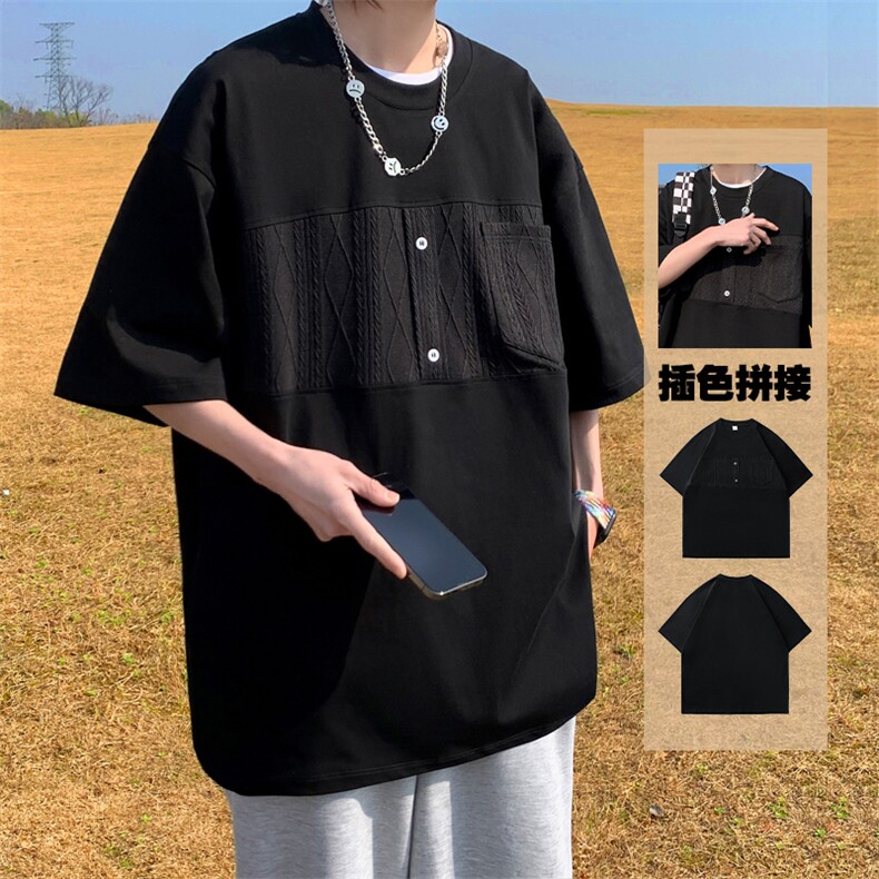 M-6XL 大码240克纯棉宽松新款T恤109-1-T23612-P40图片