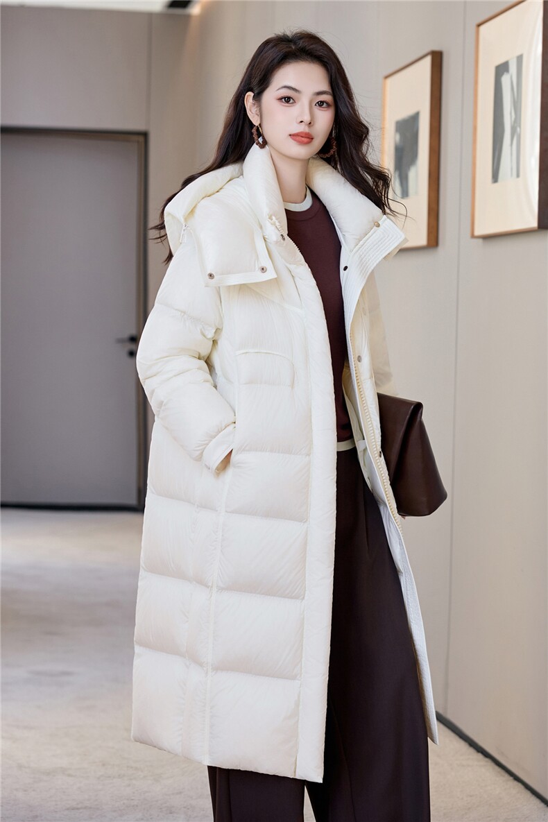 长款棉服女2025新款宽松立领连帽防风冬季棉袄加厚过膝羽绒服,女装羽绒服,阿舍尔精品