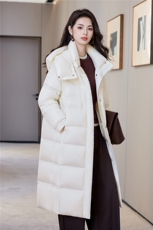 长款棉服女2025新款宽松立领连帽防风冬季棉袄加厚过膝羽绒服，女装羽绒服，阿舍尔精品