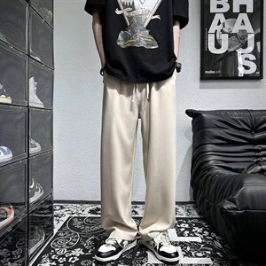 2023夏季新款高级感微喇西裤男装灰色垂感休闲裤子 K3384-P28图片