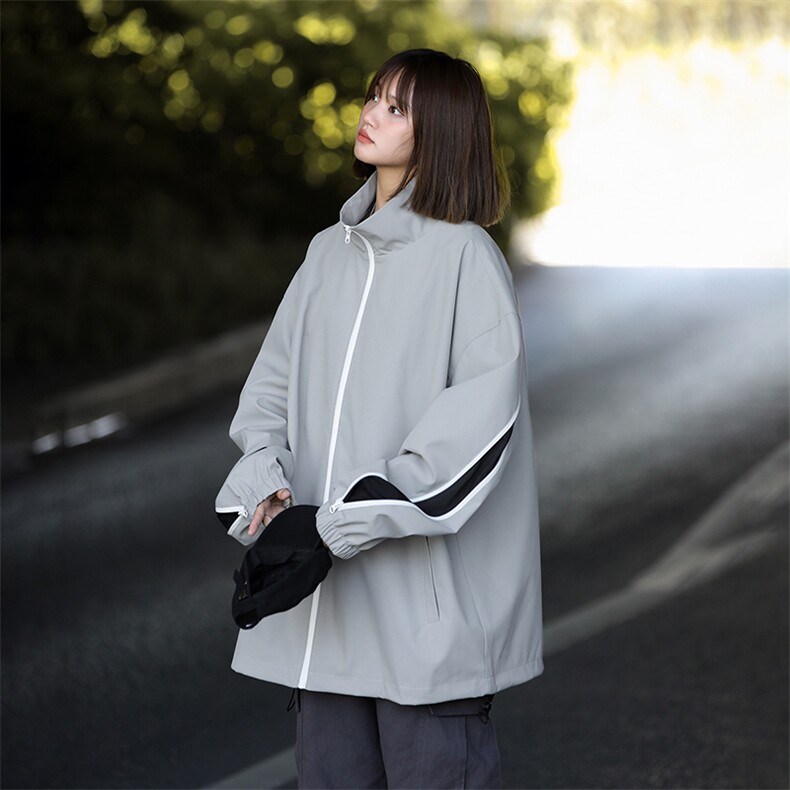 815A-MJ78612-58特秋冬拼接立领服外套夹克潮牌冲锋衣服,男装夹克,星座815A