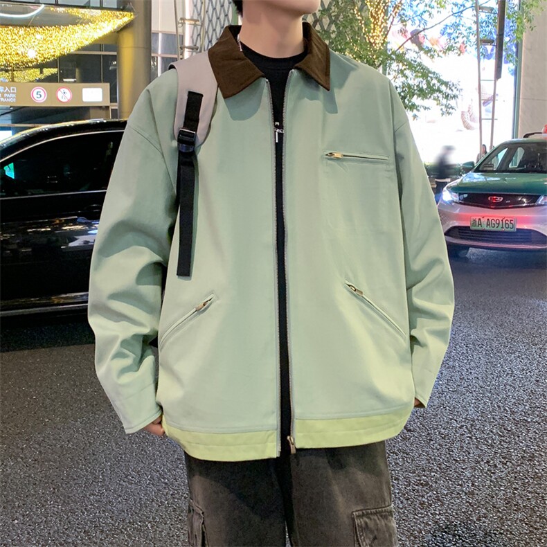 2025秋季新款中性风户外夹克男撞色翻领外套DSA157B-J2503-特P85,男装夹克,电商A157B