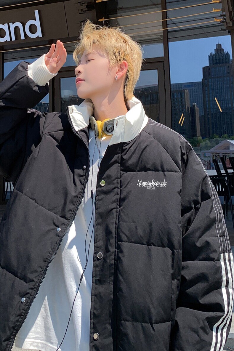 ！2025秋冬新款男士撞色潮牌棉衣加厚保暖棉服外套MY210特P80,男装棉衣,电商B220