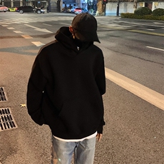 抖音得物高品质二开26春装美式高街重磅短款结构廓形连帽卫衣W75，男装卫衣，电商A486-1