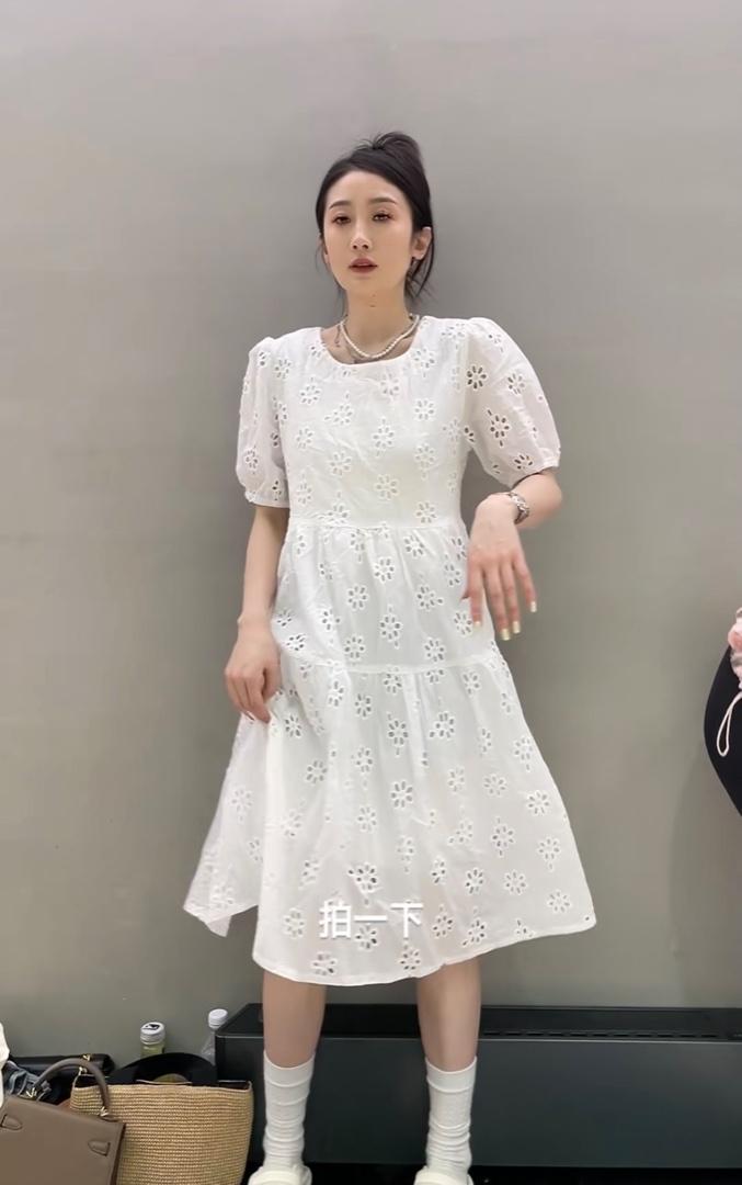 2023新款时尚高级简约大气可爱温柔连衣裙,女装连衣裙,L·H·X