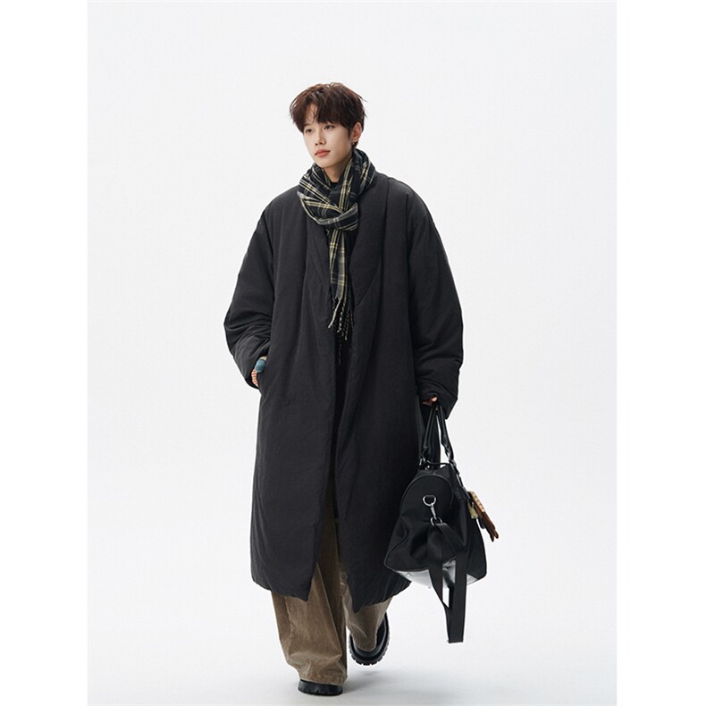 8XL-M90白鸭绒！特大码羽绒服日系绒面长款棉衣男YRFC03P268,男装羽绒服,电商D206-1