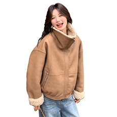 当季新款洋气翻领皮毛一体2C229-86206-P265-K435，女装短外套，2C229