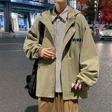 JK41248-P85加棉款-P115纯棉连帽夹克男士大码工装夹克男外套男，男装夹克，电商A040
