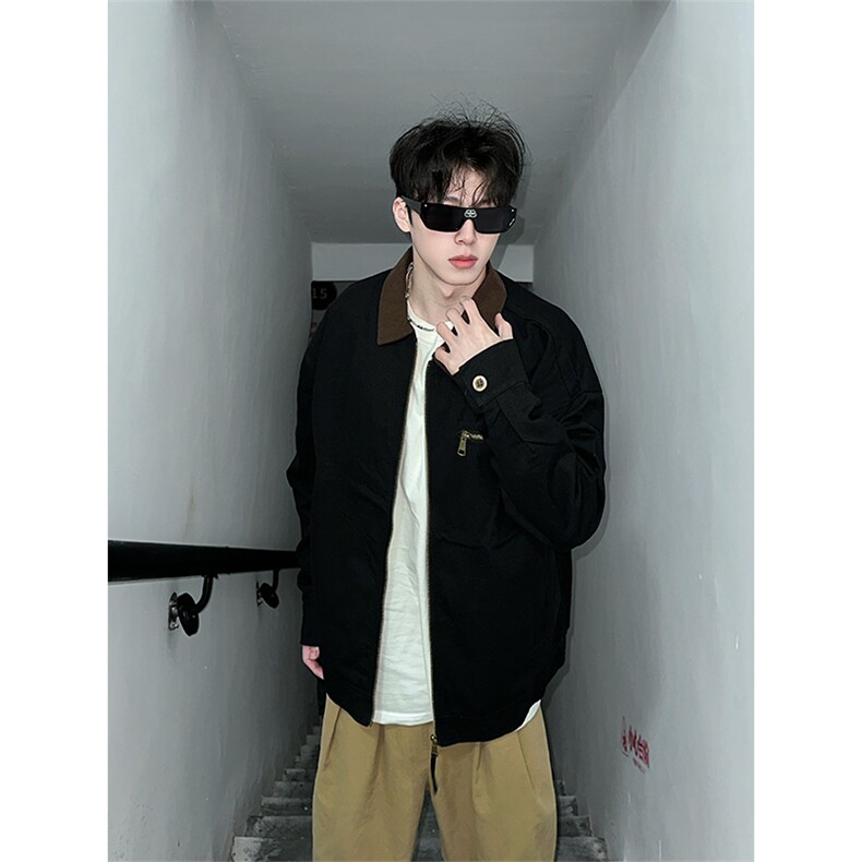 现货5000件2026春季新款水洗帆布翻领底特律夹克男外套JK571P80，男装夹克，星座301D-2(原星座1004-1）