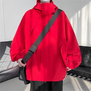 JK9008/P65春装新款现货中性风防水冲锋衣男夹克宽松大码上衣外套