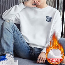 2026冬季新款男士加绒印花卫衣潮款学生打底1511A-2-F013加绒-P19图片