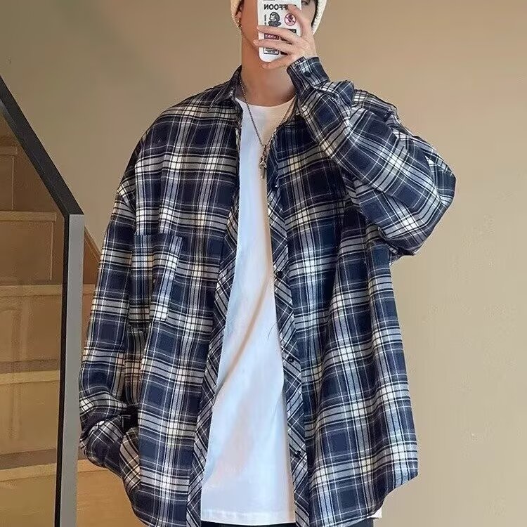 衬衫男女慵懒风复古开衫薄款上衣春秋季情侣休闲打底衬衣CSX02,男装T恤,星座516A