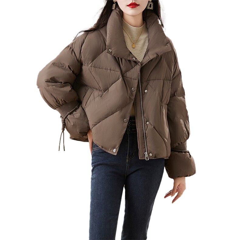 简约时尚立领防风保暖短款90羽绒服,女装羽绒服,臻衣坊