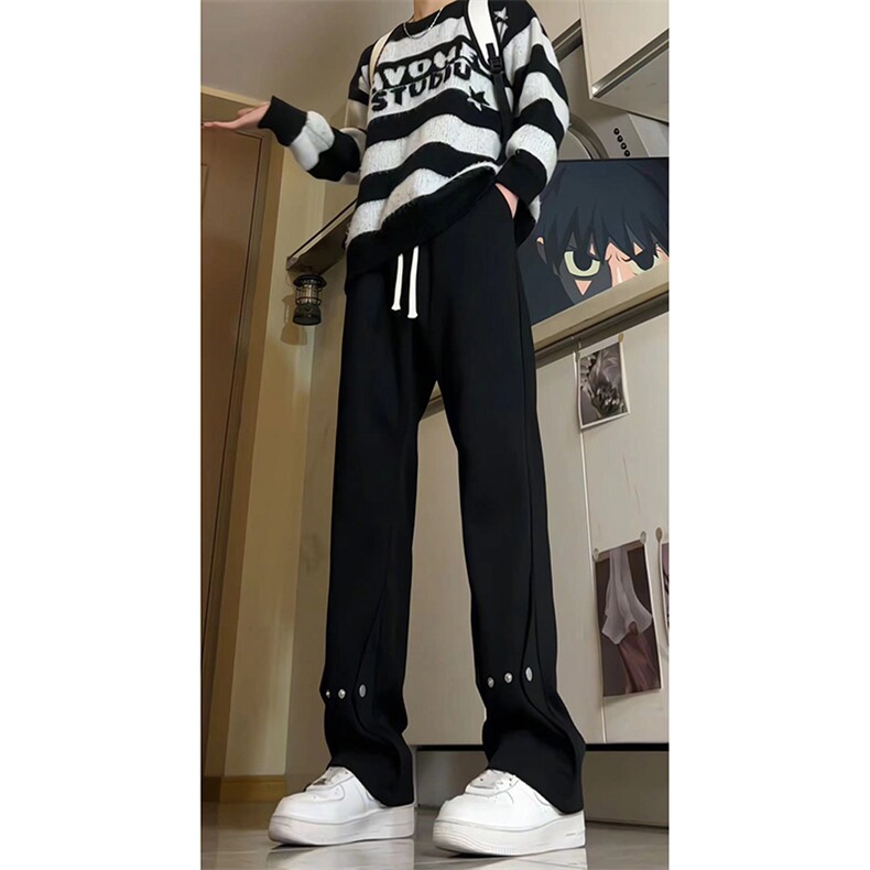 秋冬美式高街vibe运动加绒休闲卫裤货号K2485特P4578加绒P60,男装休闲裤,电商A063
