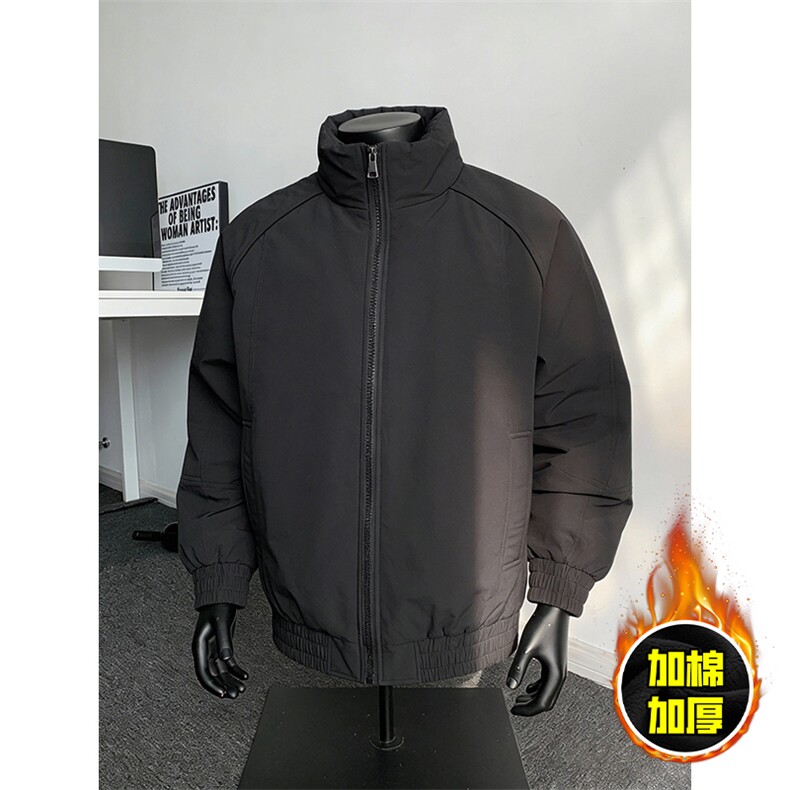 现货美式高街休闲棉衣夹克三防立领纯色户外工装加厚棉服外套,男装夹克,电商A486