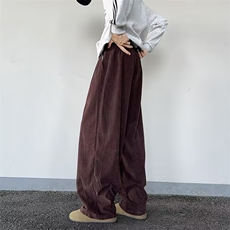 美式春季宽松休闲裤男女复古松弛感阔腿灯芯绒情侣长裤A80711-p52，男装休闲裤，星座1008