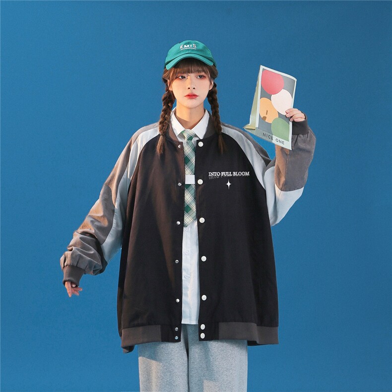 中性风2023秋季新款ins潮牌字母印花棒球服夹克G412p65控88,男装夹克,A247A