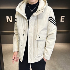 标DS-A225-2025冬季新款羽绒服男士短款连帽加厚工装羽绒外套，男装羽绒服，电商A225