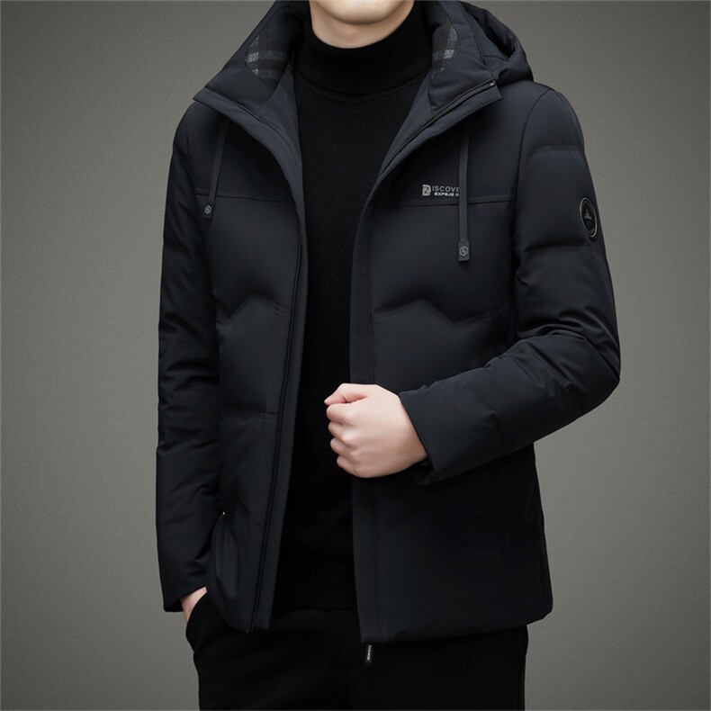 冬季新款可脱卸帽羽绒服加厚保暖男士上衣中年商务休闲外套爸爸装,男装羽绒服,电商B212（原钱塘6029）