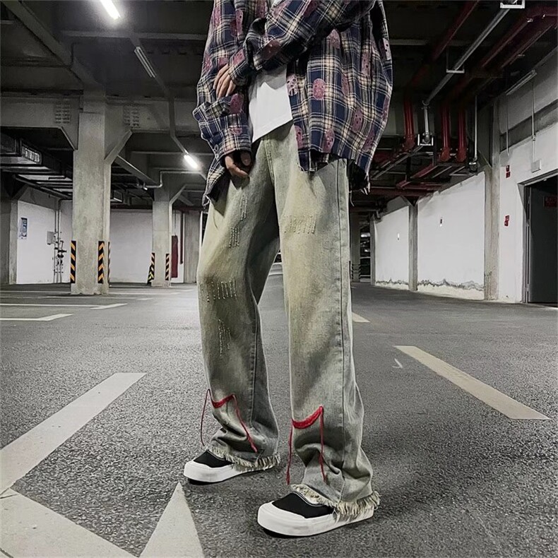 牛仔裤男宽松直筒裤K7003P40,男装牛仔裤,星座1116-2