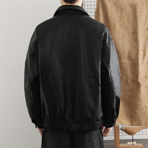高定纳帕纹90鸭绒加厚皮衣羽绒服男士2025冬季新款羽绒外套图片