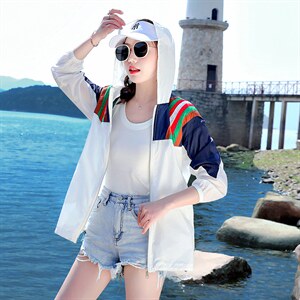 拼接防晒服女款2022年新款夏季薄款宽松外套防晒服女夏防紫外线衫图片