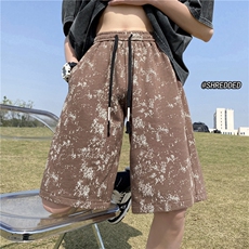 抖音品质ins满印透气短裤宽松休闲五分裤B315-K23246-p45控58，男装休闲裤，电商B315