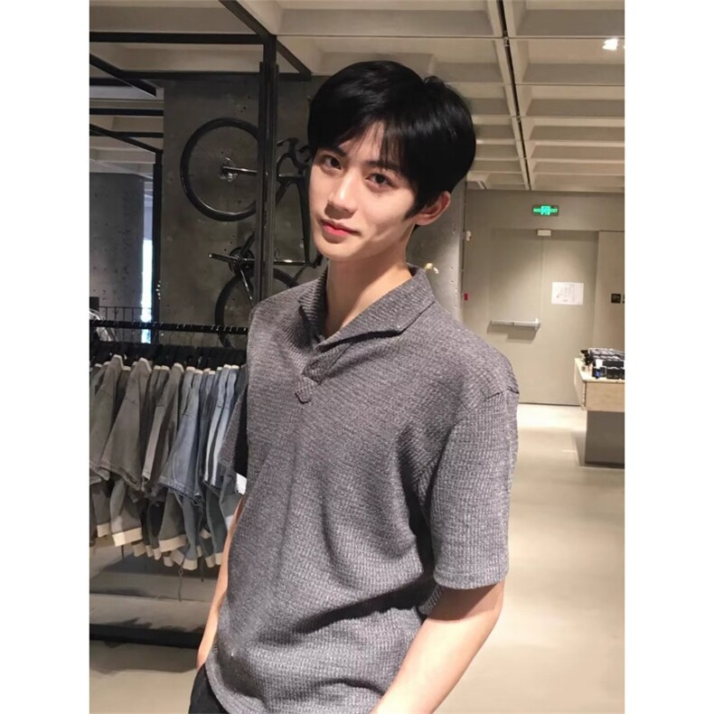 翻领短袖polo衫男潮牌夏季t恤韩版修身潮流2025新款百搭体恤上衣，男装Polo衫，四季星座505