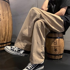 工装裤男韩版潮流痞子帅松紧腰2026秋夏新款ins宽松长裤K3562-P43，男装工装外套，星座412
