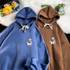 WY2239-P35加绒款-P40纯棉连帽卫衣男大码运动帽衫宽松薄，男装卫衣，电商A040
