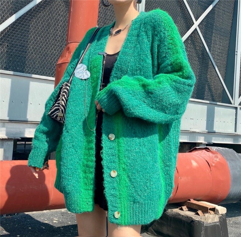 扎染毛衣开衫，女装针织衫/毛衣，艾蔚儿