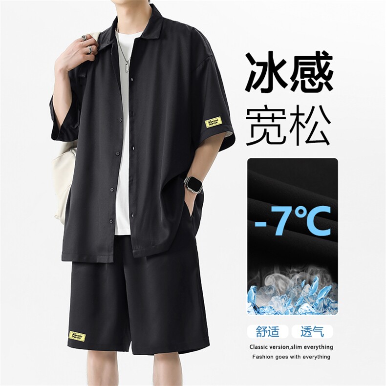 2024夏季美式舒适百搭衬衫两件套百搭时尚垂感TZ006-特批-60图片