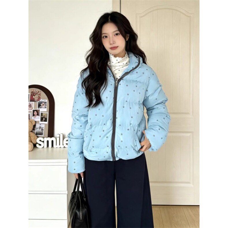 1506A/G79170/P92甜酷风小熊连帽波点棉服外套女冬季,男装棉衣,星座1506A