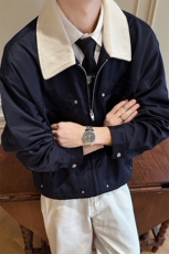 复古工装外套2025秋季男装短款翻领飞行员夹克XZ514-2-JK991-P98，男装夹克，星座514-2(原B239)