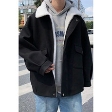 TP98N58毛呢羊羔毛棉服加绒加厚OVERSIZE韩版宽松上衣外套，男装棉衣，电商A170