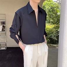 ins无品牌简约慵懒原宿潮绸缎花色衬衫男春夏季巴洛克新款时尚，男装衬衫，星座506A