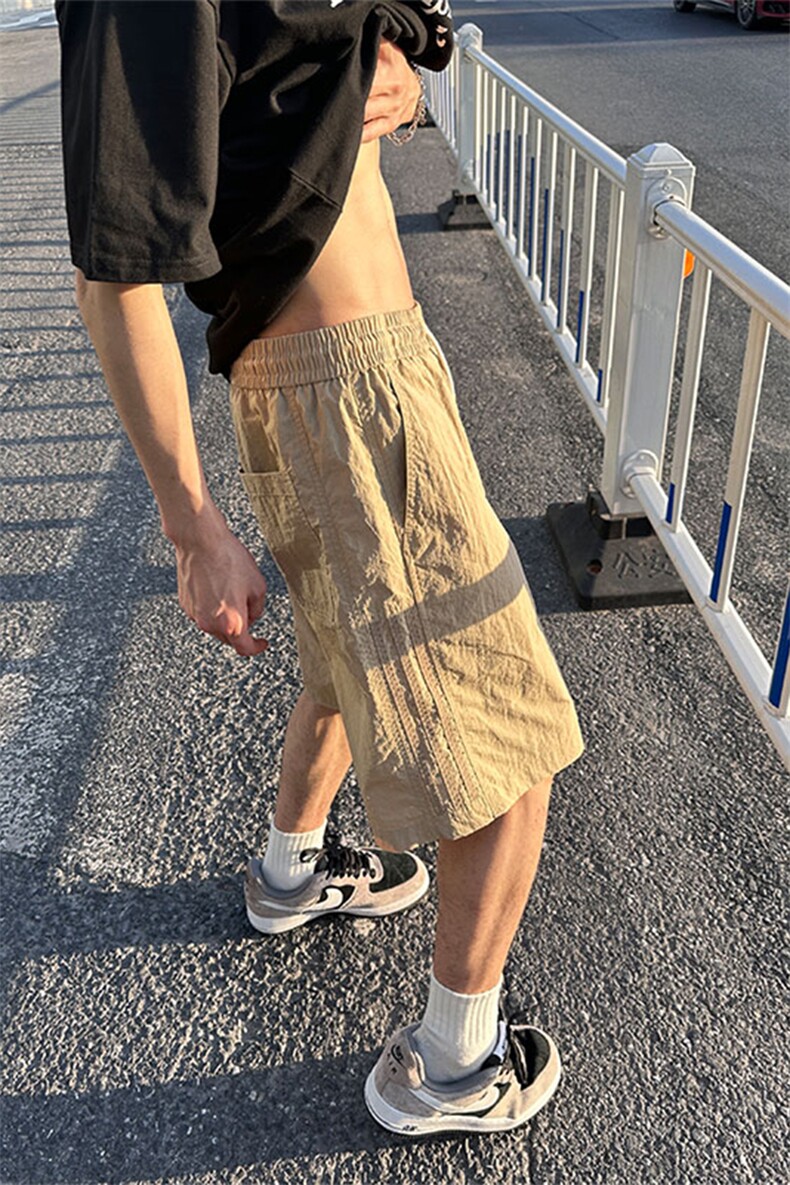 大量现货2025新款短裤男夏季宽松休闲设计感条纹速干裤DK706-P40,男装牛仔裤,电商A178