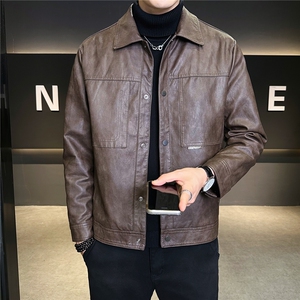 加绒加厚皮衣外套男秋冬季2025新款美式皮夹克 A313-1911-P145图片