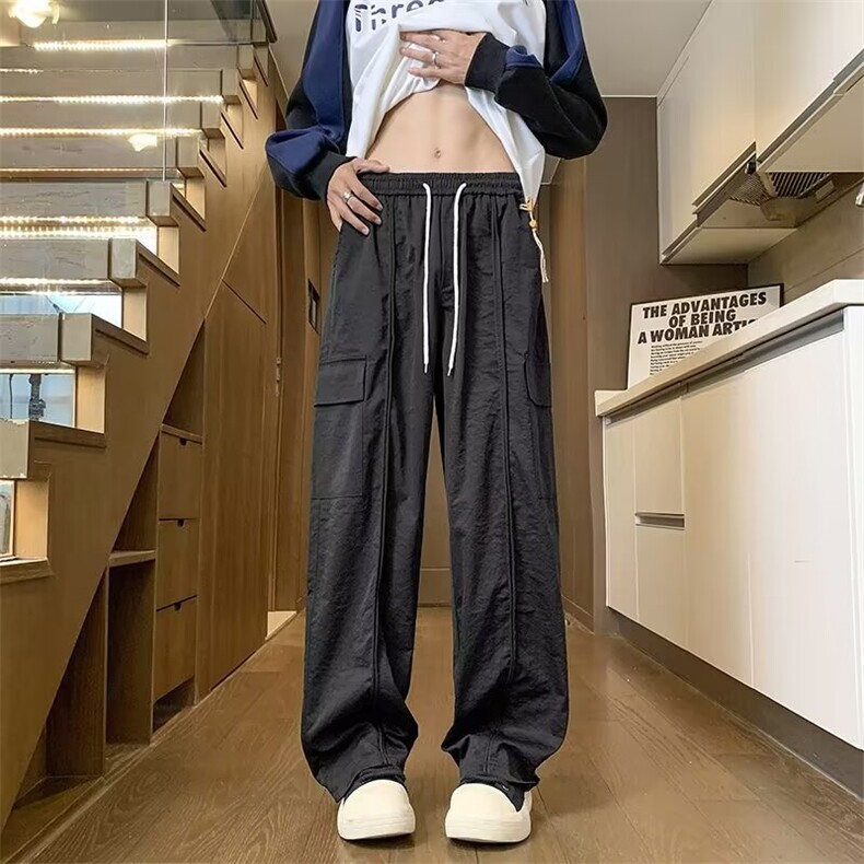 工装休闲裤男士韩版潮流高街帅百搭大口袋2024秋冬长裤K5799-P47,男装休闲裤,星座412-3