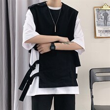 2021工装马甲ins原宿bf风暗黑机能战术背心学生现货W843-P30，男装背心/马甲，星座512-4