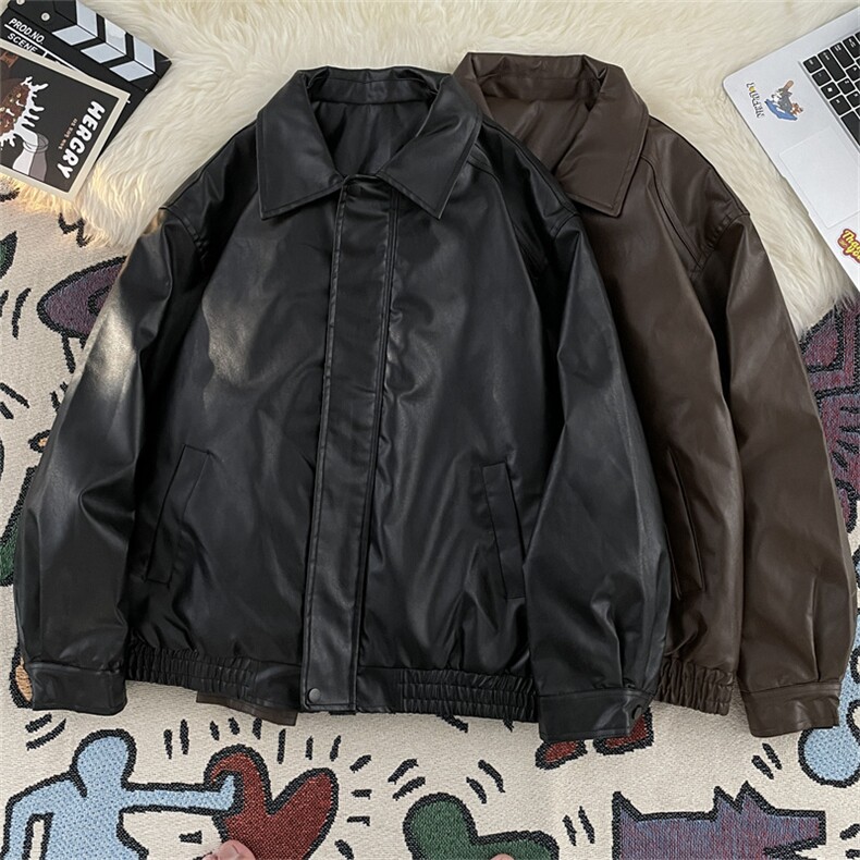 美式复古皮衣外套男秋冬加棉休闲宽松拉PU皮翻领棉服JK0825-P80,男装棉衣,星座308B-2