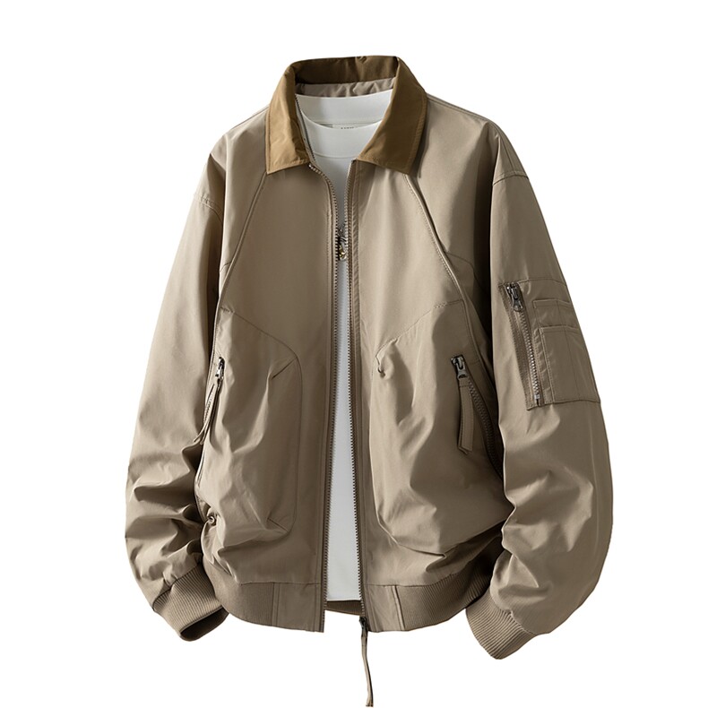 美式飞行员夹克男款解构弯刀短款外套廓形翻领棒球服JK02557-P70,男装夹克,星座308B-2