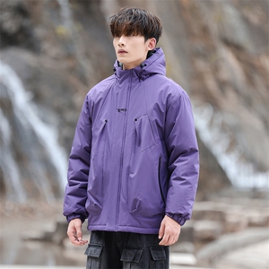 冬季加棉加厚刺绣棉服男士休闲棉袄连帽潮流棉衣A266-MY8011-P75图片