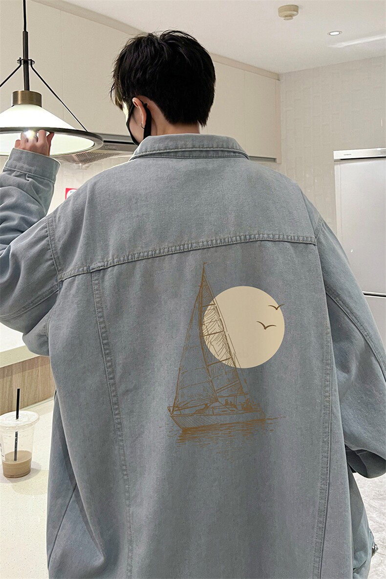 牛仔夹克男大码牛仔外套男茄克NJ77409-P60,男装夹克,电商A040